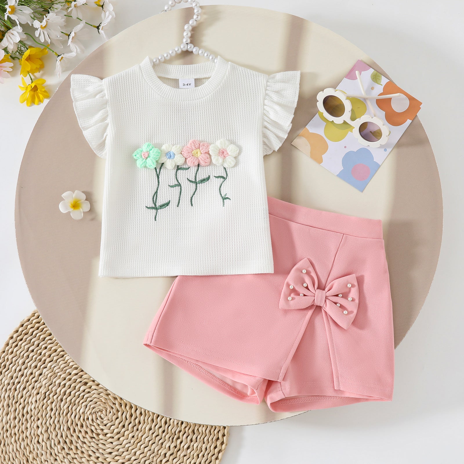 Foreign Trade Children's Wear Girls Summer Outfit, For 1-3 Years, Imported from China