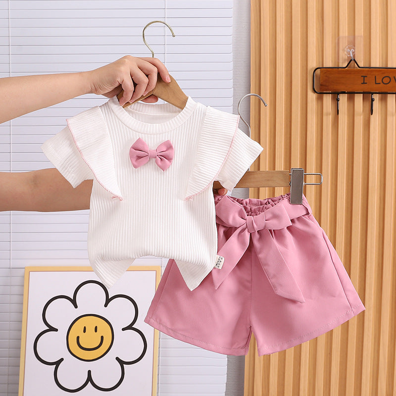 Girls' New Short-Sleeved Set For 2 Years, Imported From China