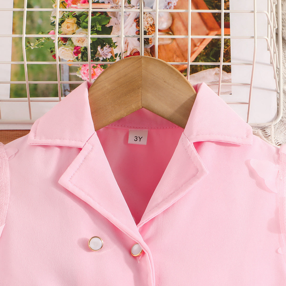 Girls' Long-Sleeved Bow Mesh Sleeves, For 3-8 Years, Imported From China