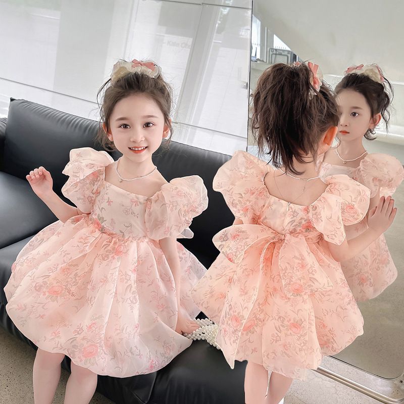 Summer New Girls' dress, Pink Color, For 12-24 Months, Imported From China