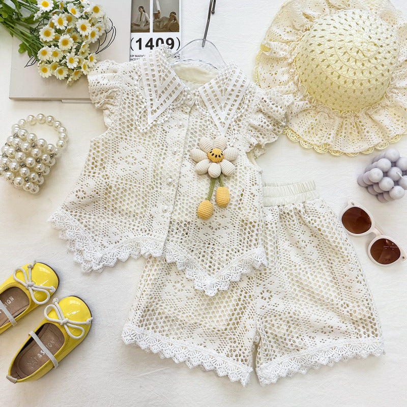 Children's Clothing Set New Summer Foreign Trade Girls' Sweet Style, 5-8 Years, Imported From China