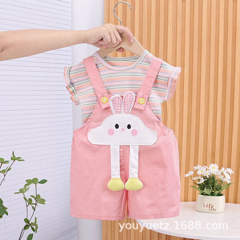 Korean style girls' summer outfit, For 1-2 Years Imported From China