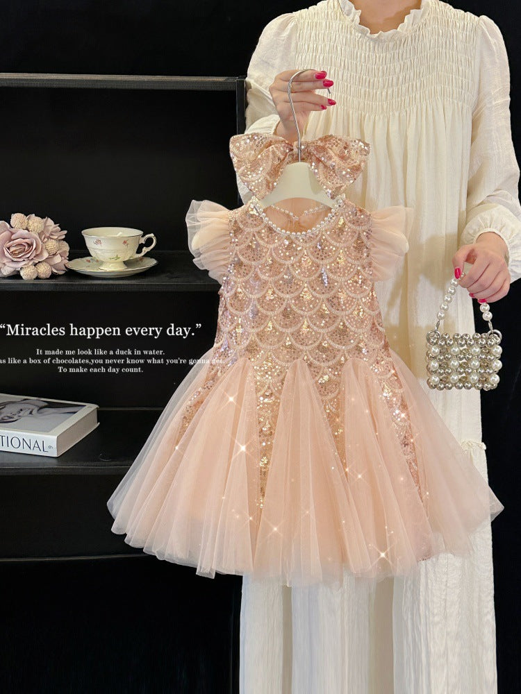 Girls' Dress Summer New Style Children's Stylish Princess Dress For 1-2 Years Imported From China