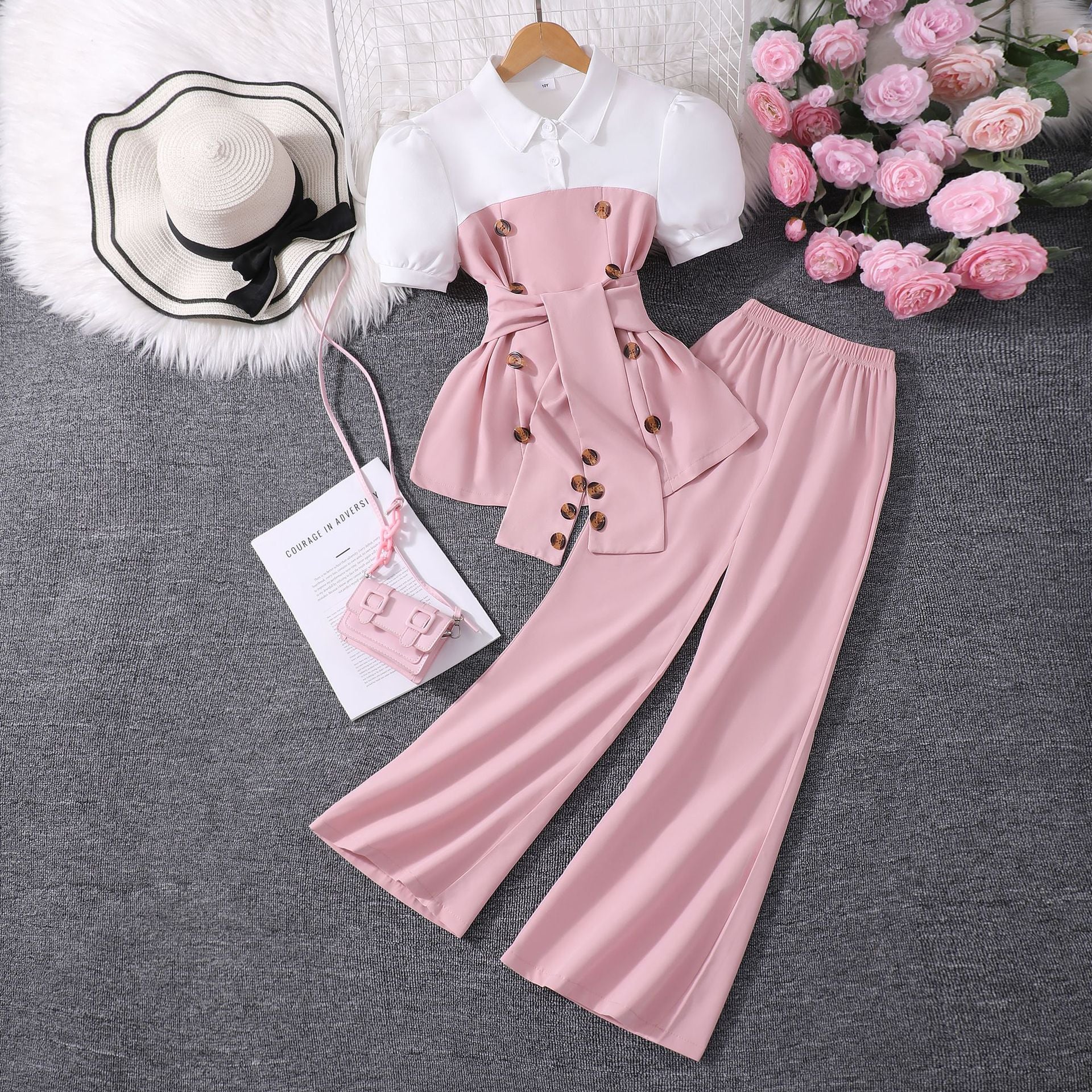 Summer Style Casual and Simple Contrasting Color For Girls, For 5-7 Years, Imported From China