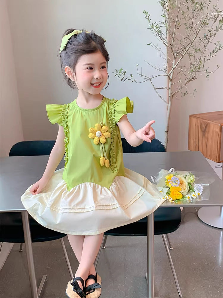 Girls' patchwork sleeveless summer dress 2 years, Imported From China