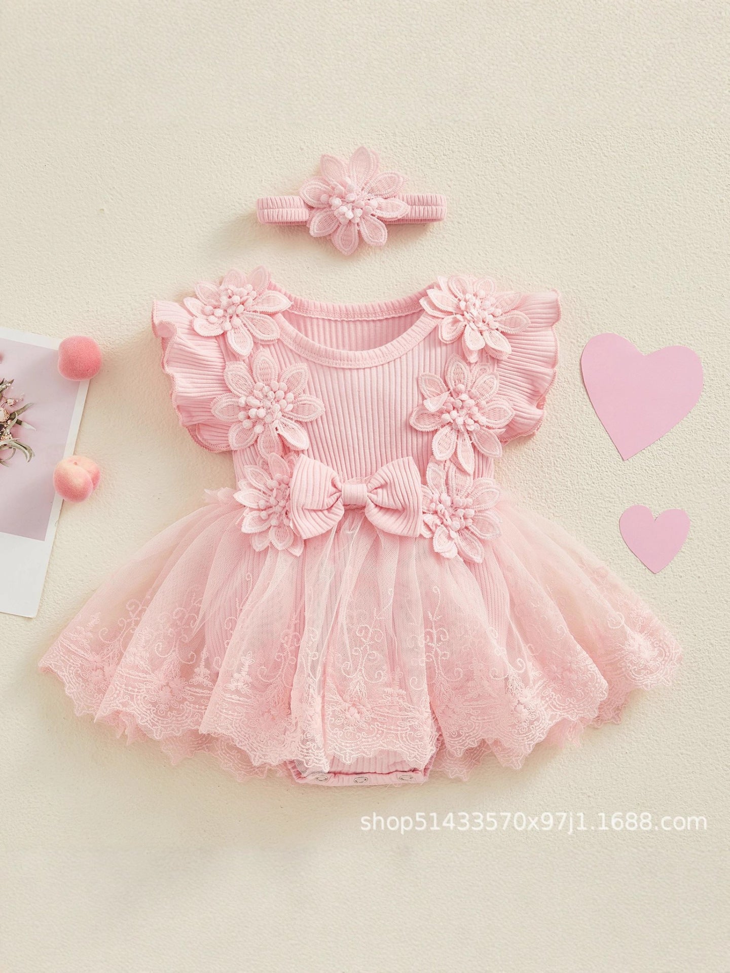 Summer Baby Dress, Baby Girl's One-Piece Dress, Fashionable Princess Dress, Pit Bow Dress, For 0-18 Month, Imported From China Girl's Cake Dress