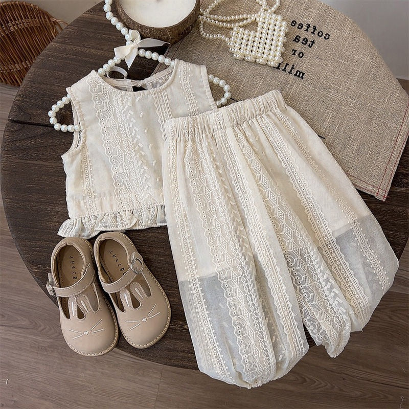 New Style Summer Set for Girls, Infant and Toddler Clothing, For 9 Months, Imported From China