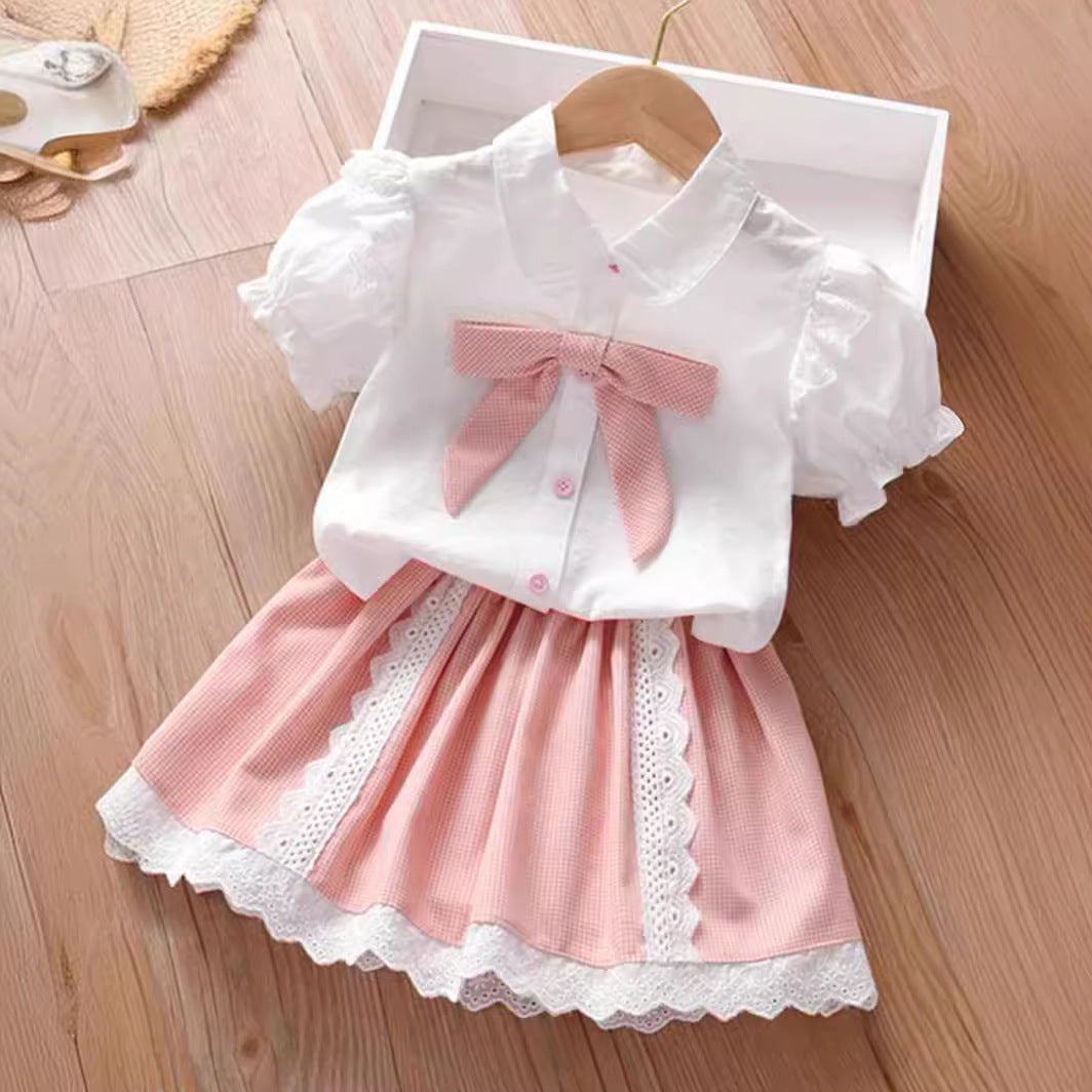 Stylish Summer Set for Girls: Skirt & Top, For 1 Years, Imported From China