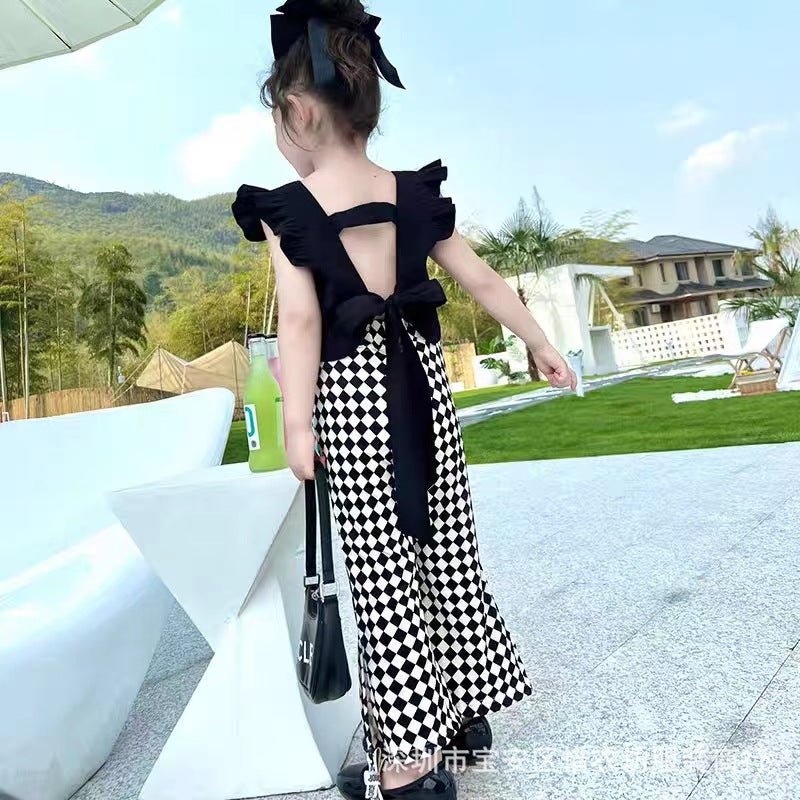 Qingkai Children's Clothing Girls' Summer New Princess Backless, For 1-4 Years, Imported From China