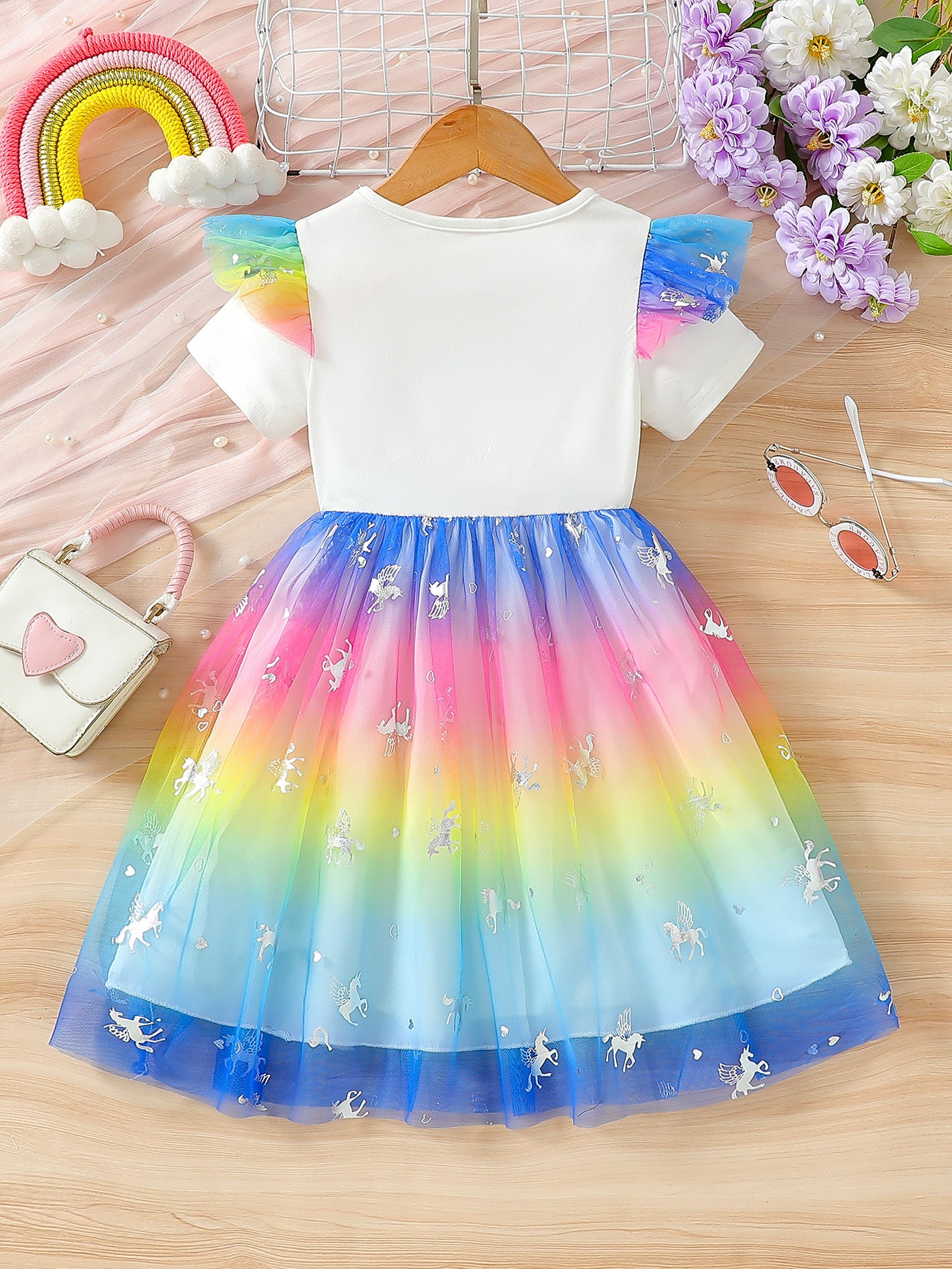 Summer New Style Girls' Unicorn Dress, For 1-5 Years Imported From China