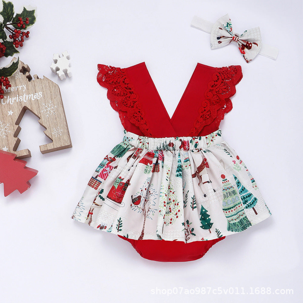 New Summer Girls' Dress with Floral Patchwork Princess Dress, 0-6 Months, Imported From China