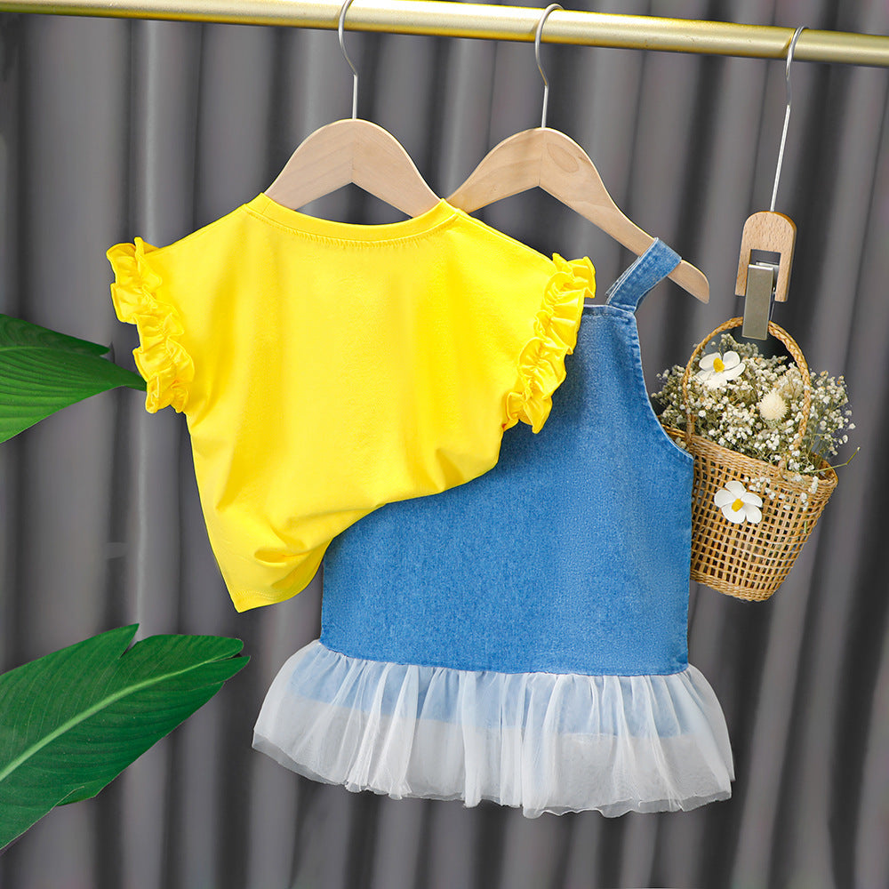Summer outfit for baby girls, 1-2 Years, Imported From China