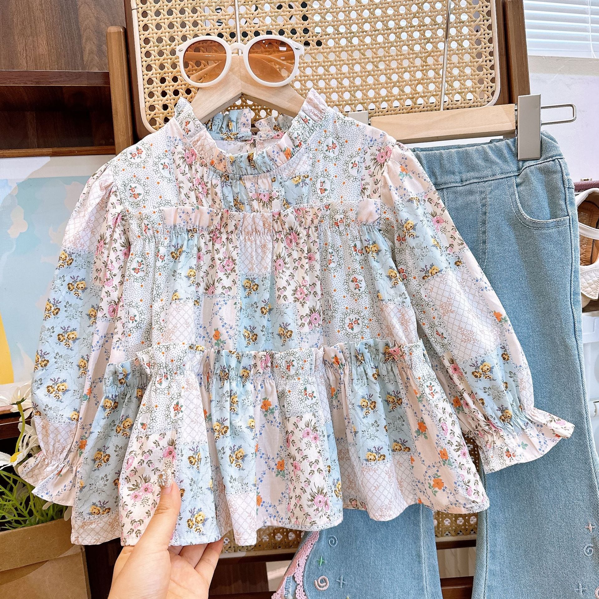 Summer Girls' Outfit Cute Floral Doll, For 5-6 Years, Imported From China