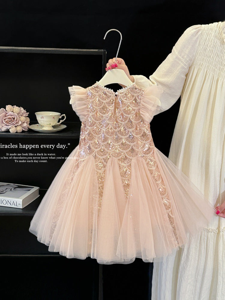Girls' Dress Summer New Style Children's Stylish Princess Dress For 1-2 Years Imported From China