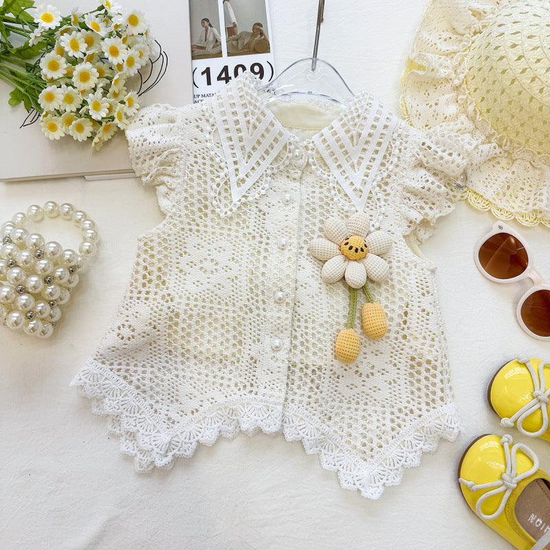 Children's Clothing Set New Summer Foreign Trade Girls' Sweet Style, 5-8 Years, Imported From China