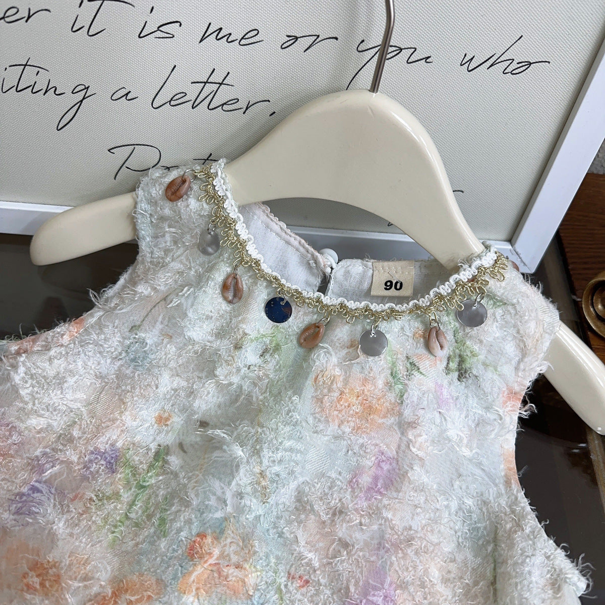 Girls' Resort Style Summer New Fashionable Tassel Dress For 2-4 Years Imported From China