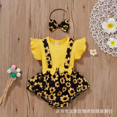 Princess-style baby romper, newborn triangle crawling suit, pullover, For 9-18 Months, Imported From China