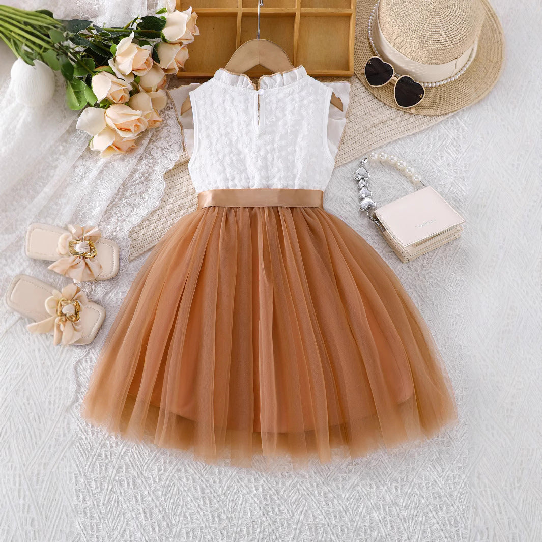 Summer New Style Stylish Mesh Princess Dress For 3 Years, Imported From China