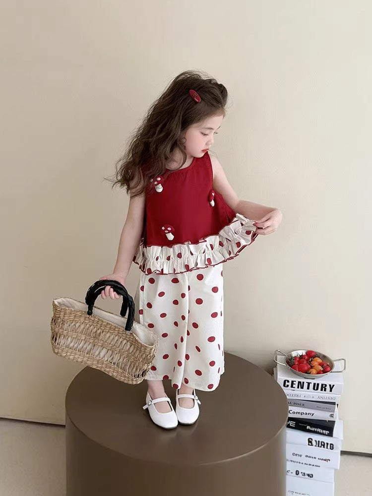 New summer set for little girls, For 1-2 Years, Imported From China