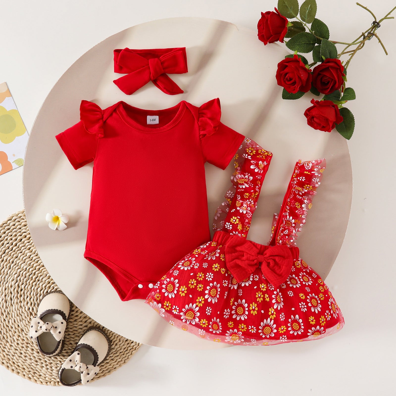 Cross-border summer baby girl short-sleeved overalls mesh dress, For 6-18 Months Imported From China