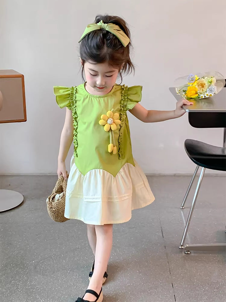 Girls' patchwork sleeveless summer dress 2 years, Imported From China