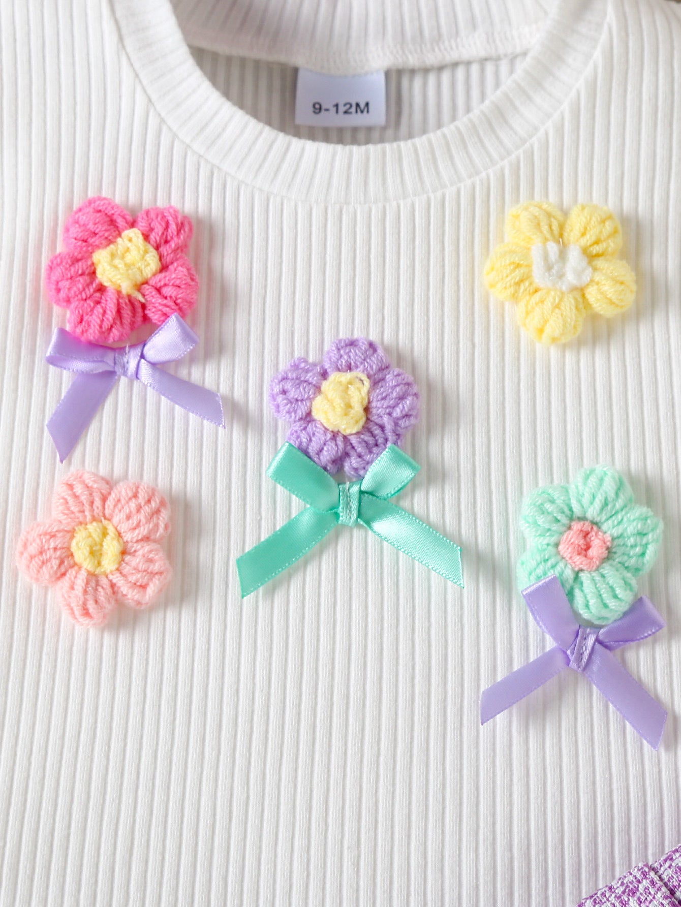 Summer baby girl pants set, solid color ribbed round neck T-shirt, 0-24 Months, Imported From China