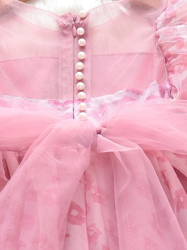 Girls' summer dress Pink Color, For 2-8 Years Imported From China