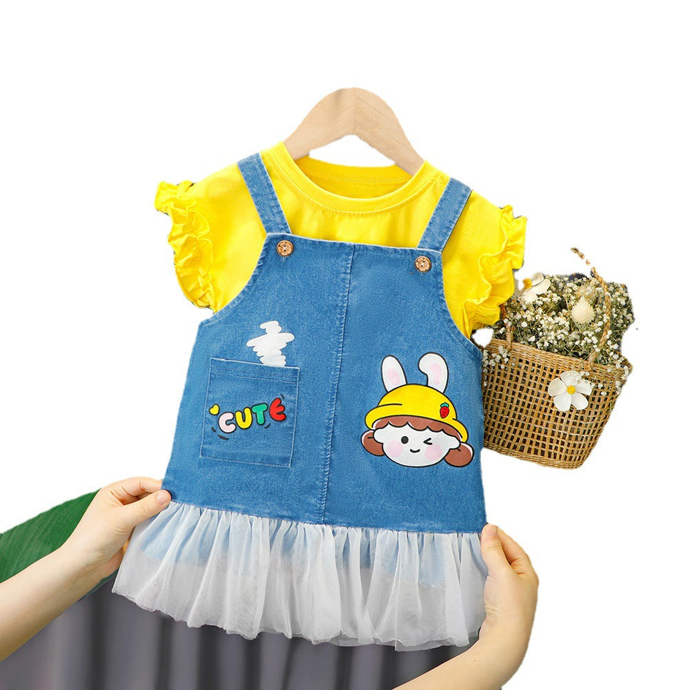 Summer outfit for baby girls, 1-2 Years, Imported From China