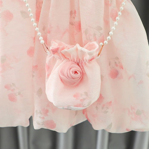 Birthday Dress for Baby Girls, Summer Floral Print, For 1-4 Years, Imported From China