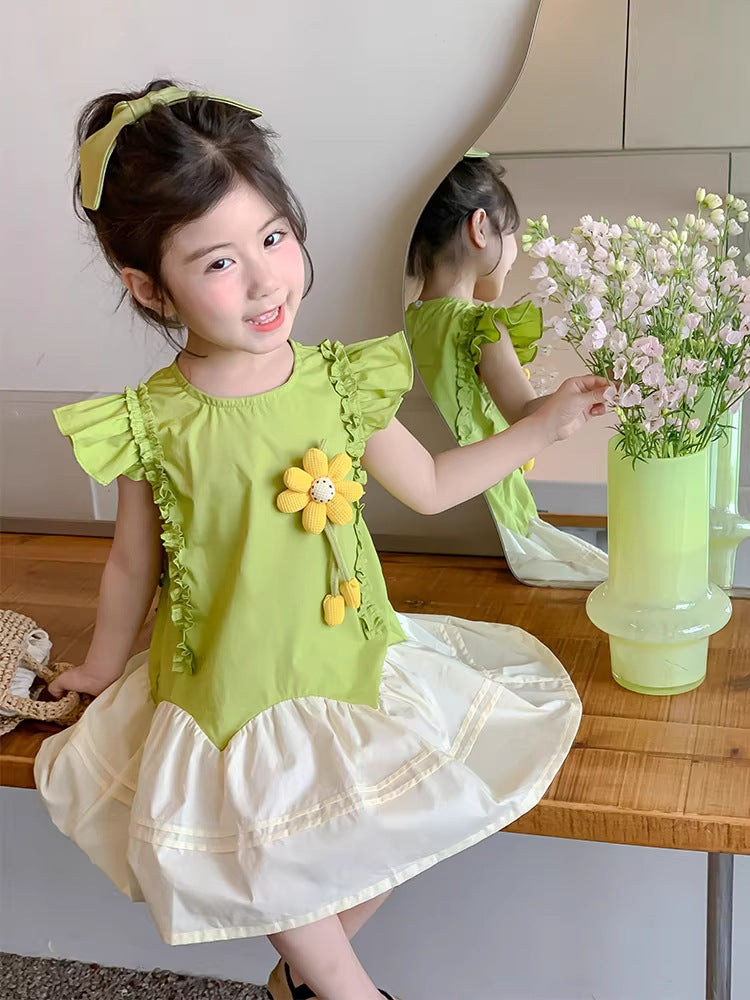 Girls' patchwork sleeveless summer dress 2 years, Imported From China