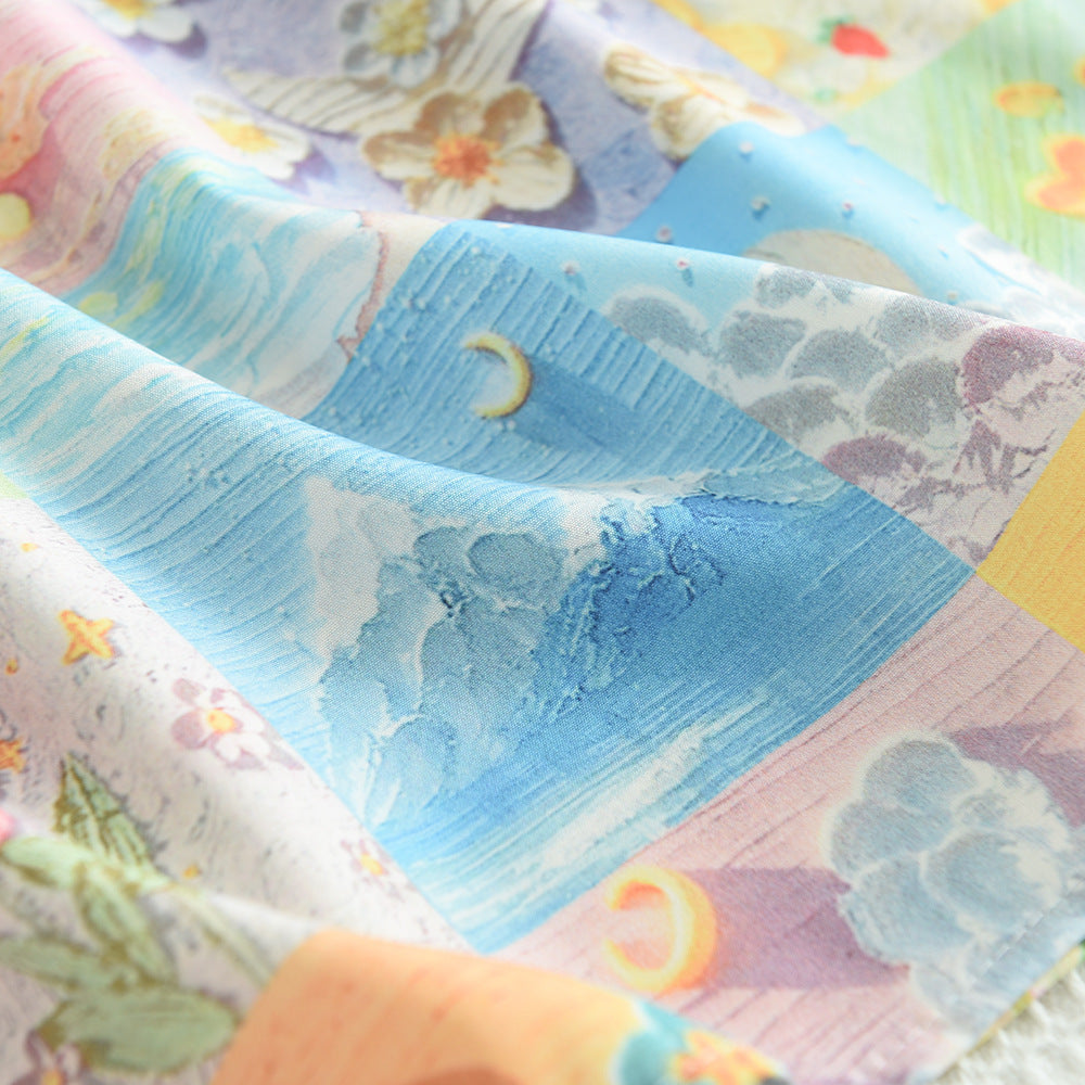 Cross-Border New Halter Neck Dress Summer Girls Flower Oil Painting For 3-4 Years, Imported from China