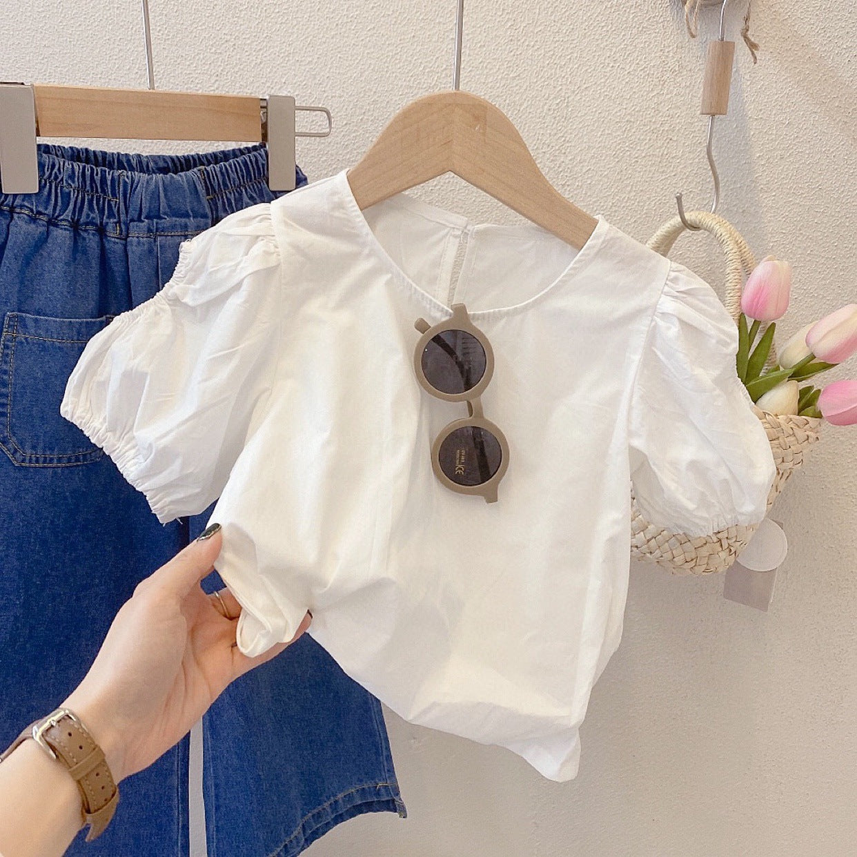 Children's Clothing Summer New Girls' Denim suit, For 3 years, Imported From China