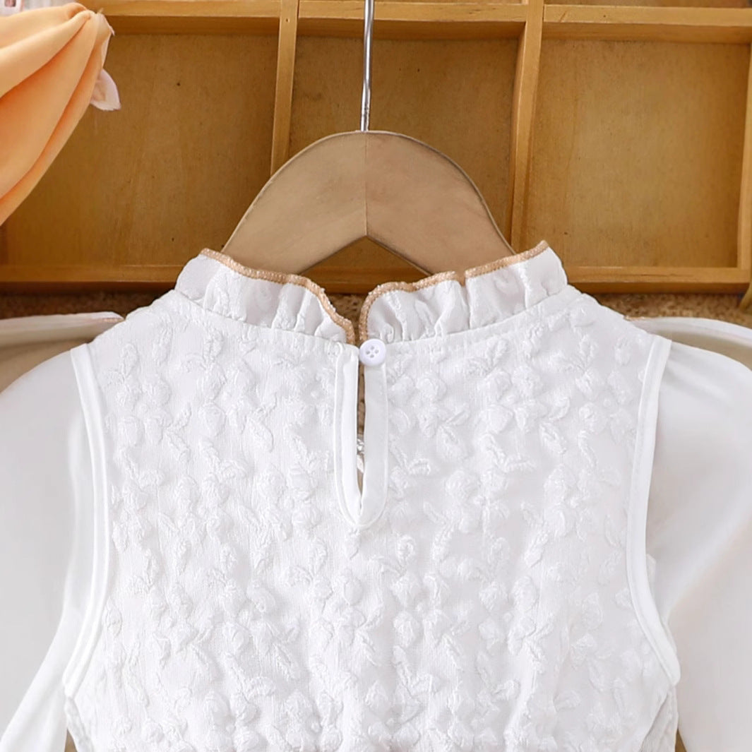 Summer New Style Stylish Mesh Princess Dress For 3 Years, Imported From China