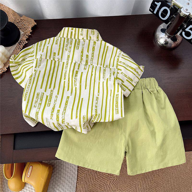 Boys' Summer Short-Sleeve Shirt Two-Piece Set For 4-5 Years, Imported From China