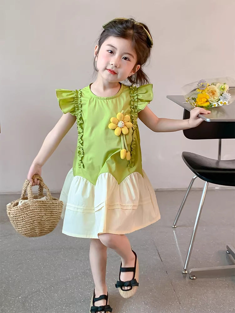 Girls' patchwork sleeveless summer dress 2 years, Imported From China