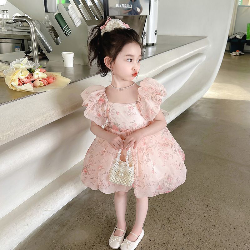 Summer New Girls' dress, Pink Color, For 12-24 Months, Imported From China
