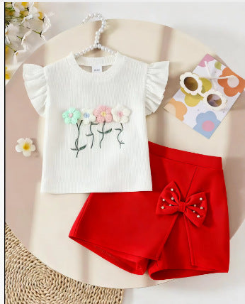 Foreign Trade Children's Wear Girls Summer Outfit, For 1-3 Years, Imported from China