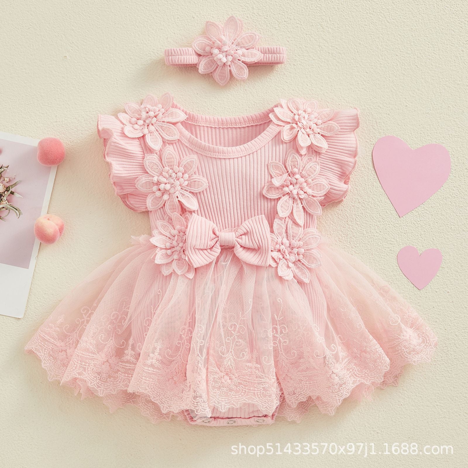 Summer Baby Dress, Baby Girl's One-Piece Dress, Fashionable Princess Dress, Pit Bow Dress, For 0-18 Month, Imported From China Girl's Cake Dress