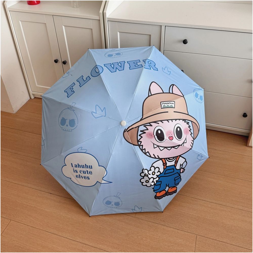 Popular Pop Mart Labubu umbrella dual use folding sun umbrella sun protection wholesale image 3