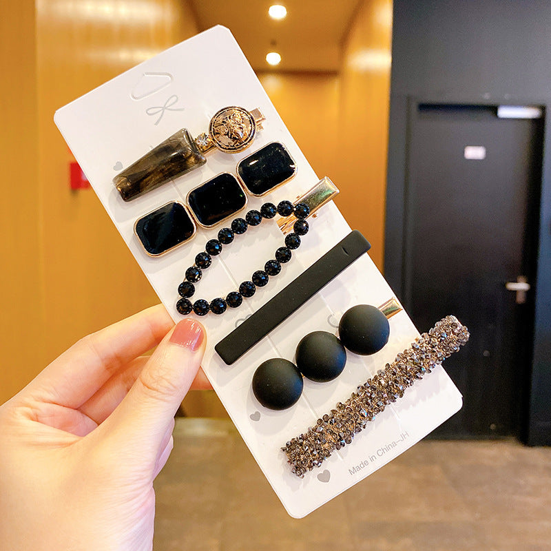 New pearl Chanel-style hair clip for women, Korean style, side hair clip for bangs, 6 pieces set, imported from china