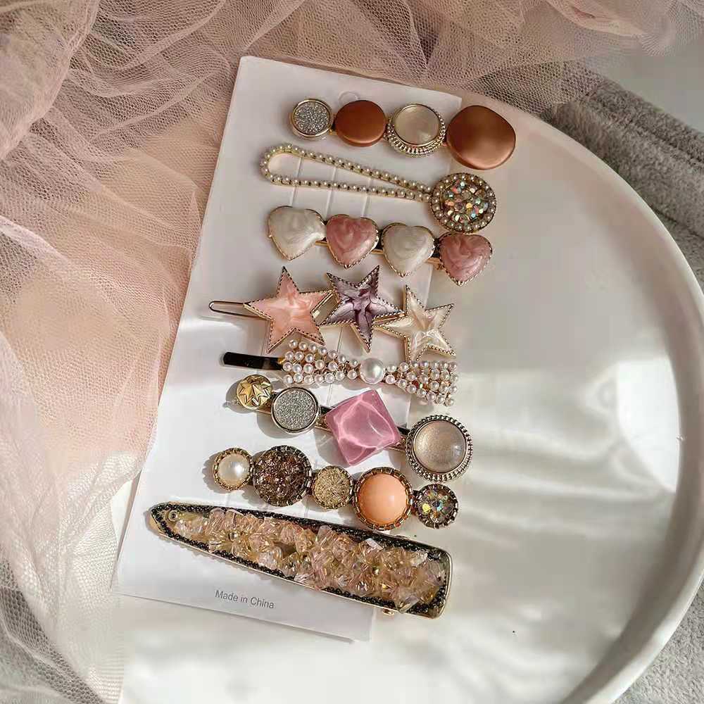 New pearl Chanel-style hair clip for women, Korean style, side hair clip for bangs, 8 pieces set, imported from china