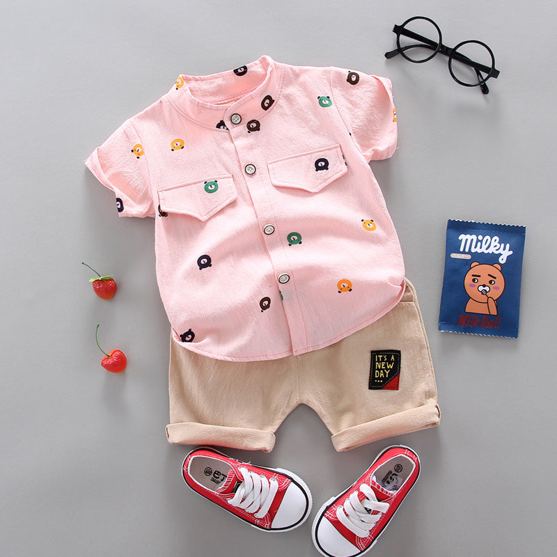 Summer boys clothing shirt+pant for 9-12 months, 1-4 years imported from china