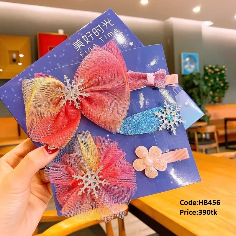 Semi-finished DIY hair accessories: Ice Princess hair clip, snowflake bow, imported from china