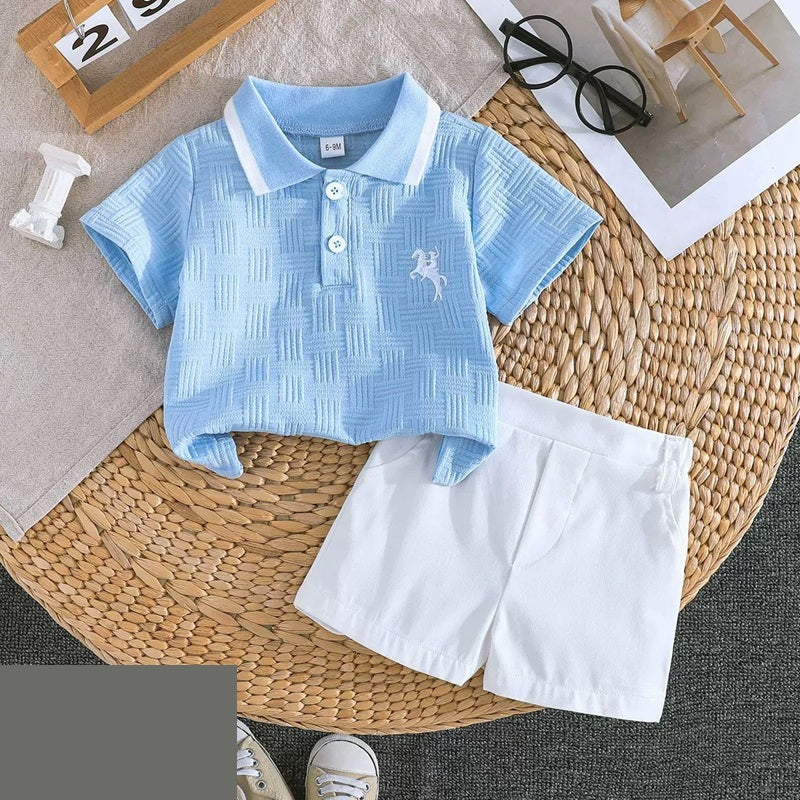 Summer Boys T-shirt+Pant For 6-9 Months, Imported From China