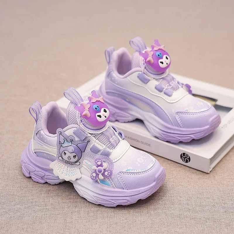 Princess-Themed Spring 2025 Children's Sports Shoes For Girls With Illuminating Buttons Breathable Design For School Campus