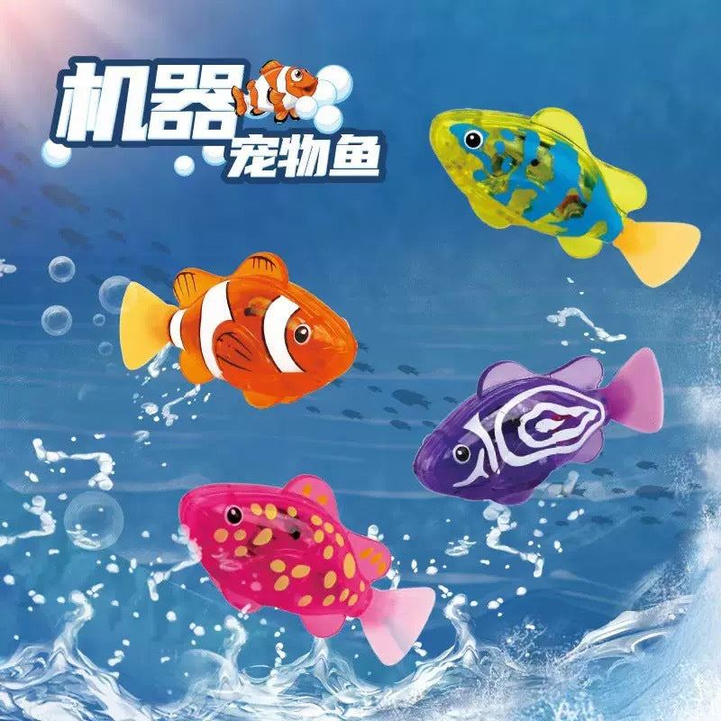 Baby Bath Electronic Fish Toys Electric Induction Luminous Swing Electric Fish Bathroom Water Toys Cross-Border Wholesale