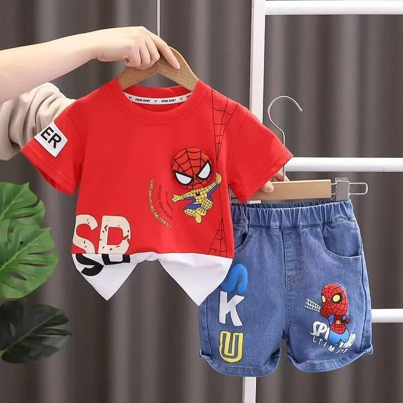 Summer Style Stylish Short-Sleeved Two-Piece Set for Boys For 1-6 Years Imported From China