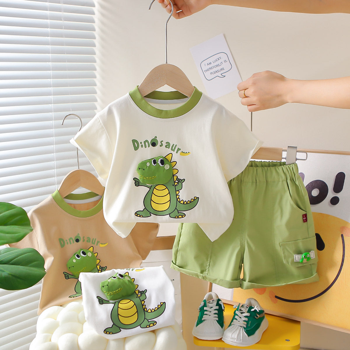 Summer Boys' Korean-style suit Children's Baby Cartoon For 1-5 Years Imported From China