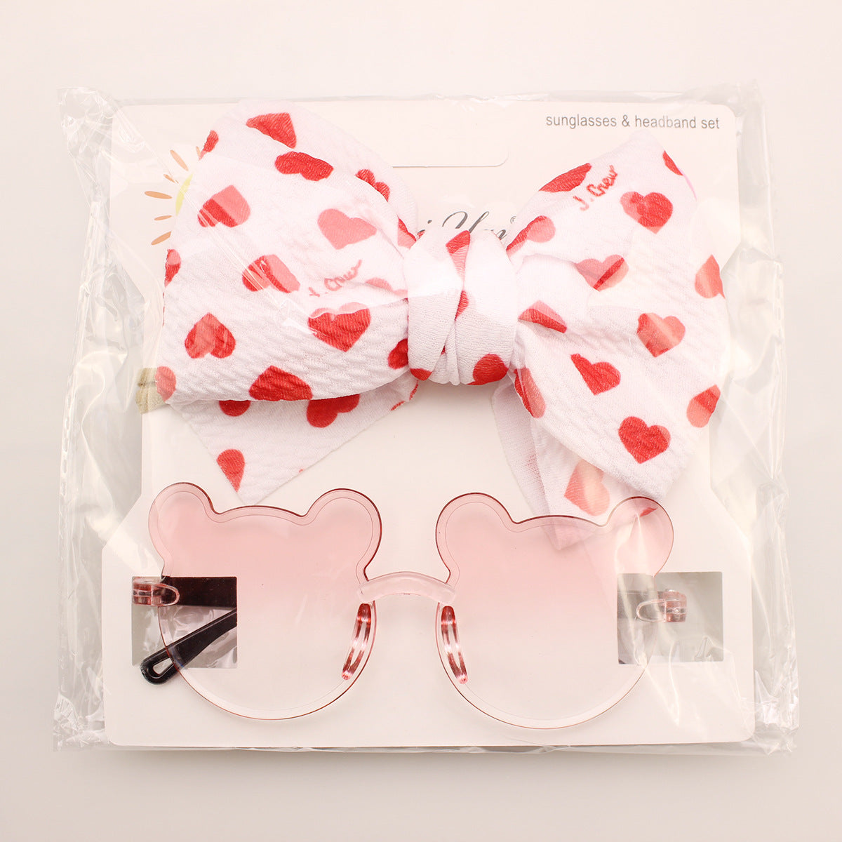 Children's Bear Sunglasses Hair Accessory Set, Simple Cartoon Baby Toy Sunglasses, Fruit Print Headband, Imported From China