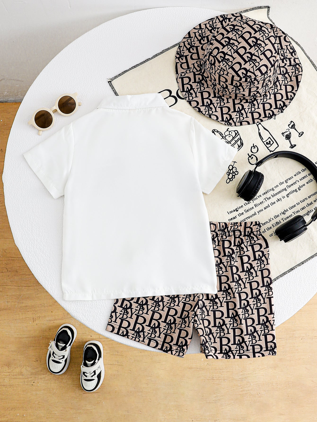 Boys' Summer New Style Collared Short-Sleeve Shirt + Letter Pattern For 4-5 Years Imported From China